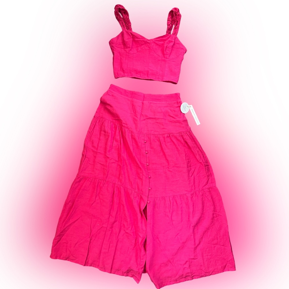 NWT Pink Skirt & Crop Top Matching Set